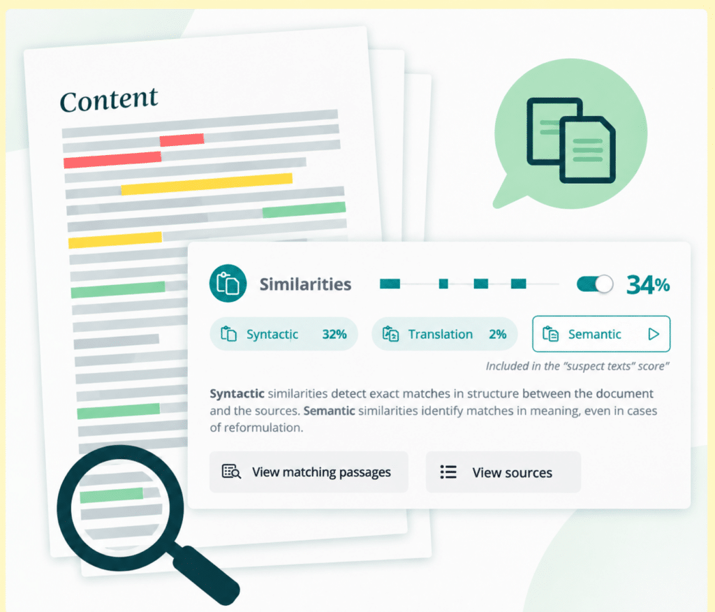 Letimio similarity analysis showing syntactic, translation, and semantic similarities