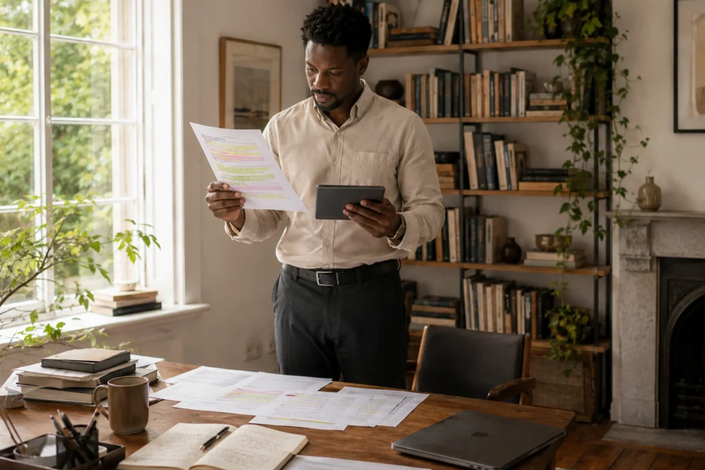 Professional reviewing content as part of Letimio integrity certification