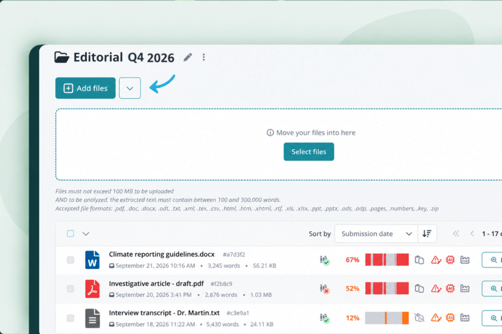 Letimio interface for analyzing and verifying content